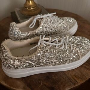 Sparkling Silver Rhinestone Sneakers